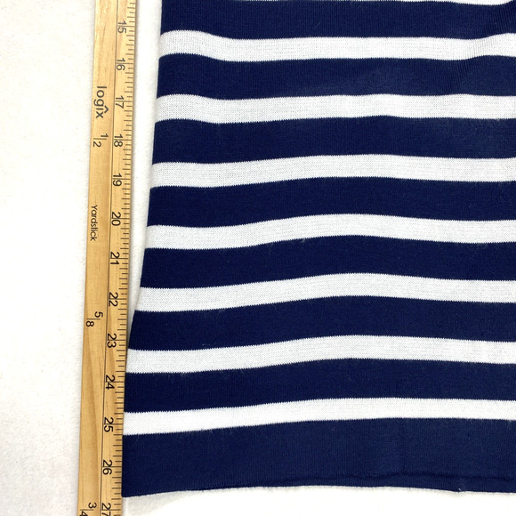 Women Nautical Sweater Size Large Blue White Stripe Coastal Long Sleeve Pullover - Picture 8 of 9
